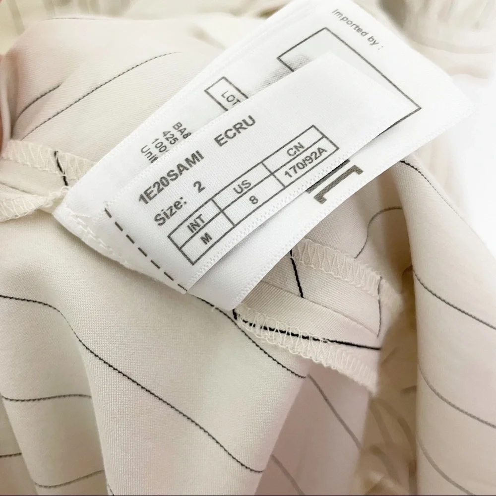 Ba&sh Sami Striped Shirt Long Sleeve Maxi Dress in Ecru Cream Medium Casual - Picture 8 of 9